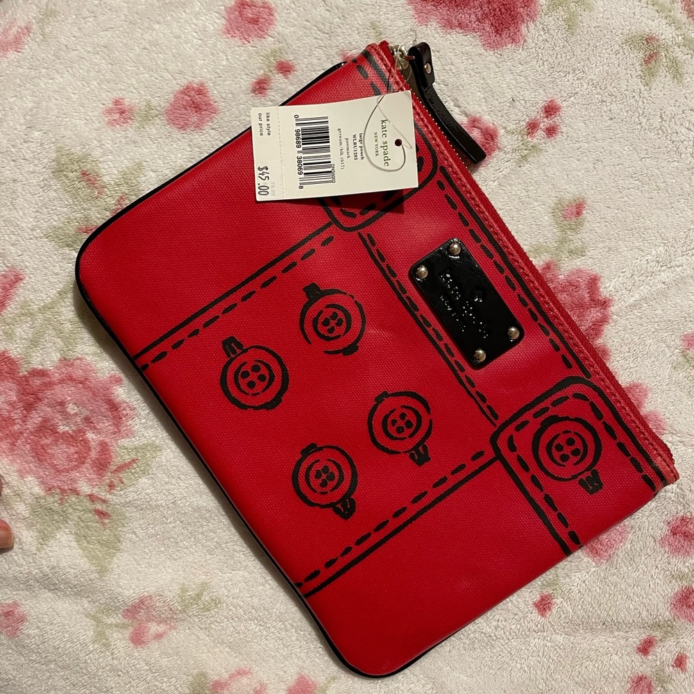 NWT Red Kate Spade Clutch
